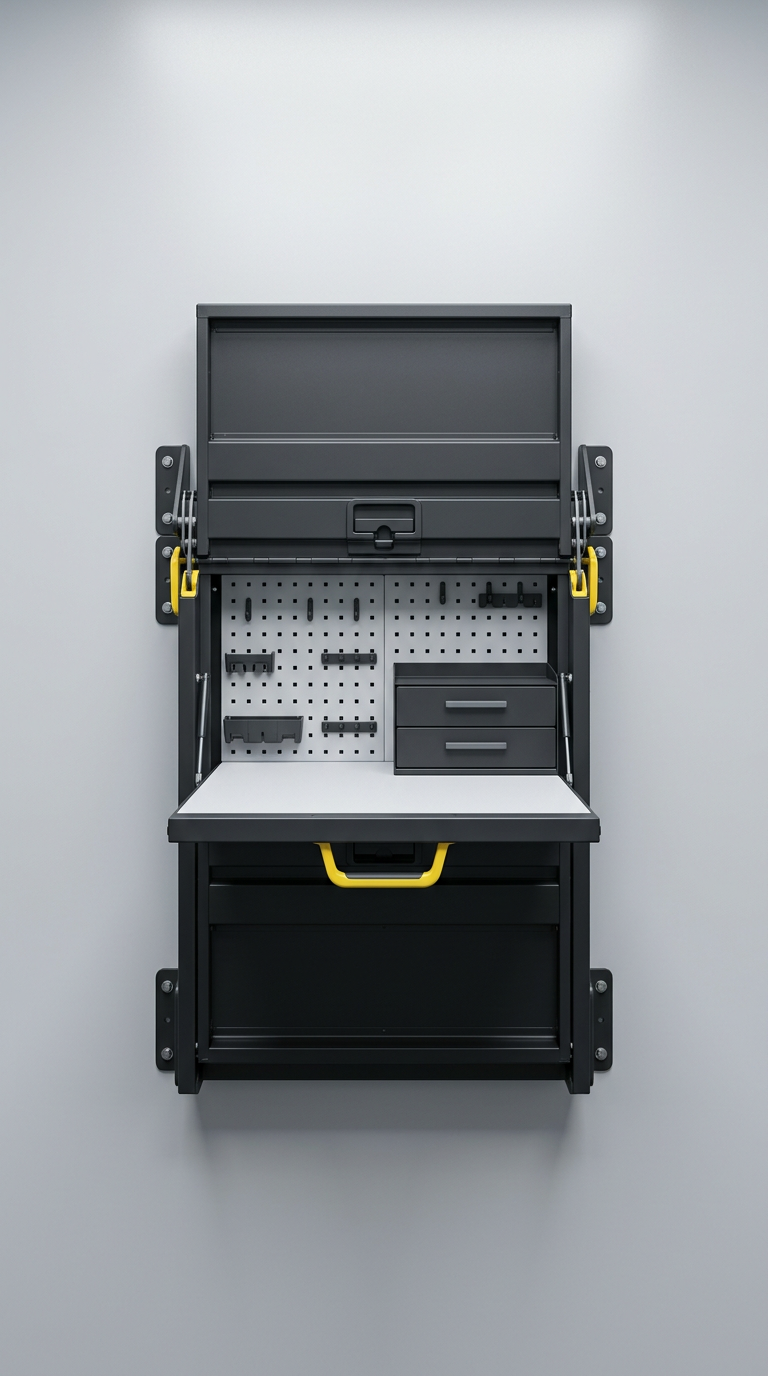 Fold-Out Workbench Module – Compact Design